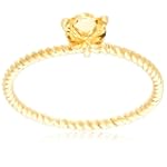 10k Yellow Gold 5mm Citrine Rope Design Solitaire Ring