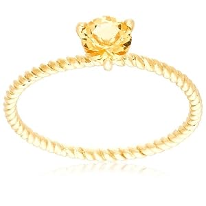 Buy 10k Yellow Gold 5mm Citrine Rope Design Solitaire Ring by Amazon.com Collection