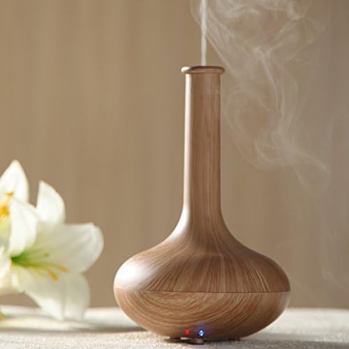 Aromatherapy Essential Oil Diffuser Ionizer Air Humidifier/wood Grain Style/super Fine &amp; Smooth Mist Version,light Brown(vase Shape)