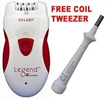 Epilady Legend 4th Generation Epilator Hair Remover Plus Free Epilady Lady Coil Tweezer for Facial Hair Eyebrows Chin Etc Hair Removal System for Women