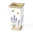 Pack of 3 Pansy & Lavender Ceramic Butterfly Pattern Urn Style Containers 9.5"