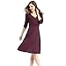 TINYHI 3/4 Sleeve Ruched Waist Elegant V-Neck Casual Party Dress