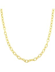 14 Karat Yellow Gold 3.3-mm Hollow Textured Cable Chain (20 Inch)