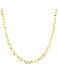 14 Karat Yellow Gold 3.3-mm Hollow Textured Cable Chain (18 Inch)