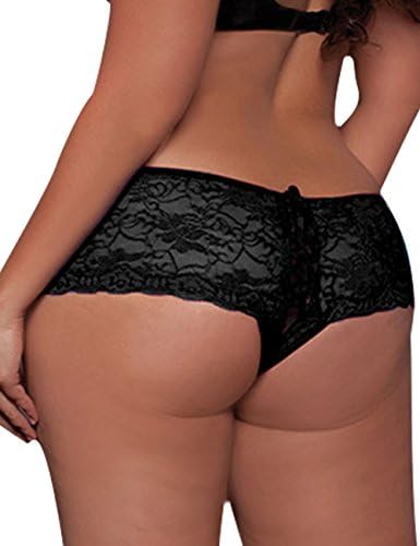 Little Hand Womens Lace Flower Crochet Open Briefs Underwear G-String XL-5XL
