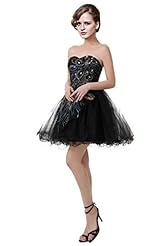 Sexy A-line Polyester/Tulle Sweetheart Beaded Sequined Lace-Up Cocktail Mini Dress 