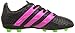 adidas Performance Ace 16.4 FxG J Soccer Shoe (Toddler/Little Kid/Big Kid),Black/Shock Pink/Green,4 M US Big Kid