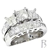 3.50CT Princess Cut White Gold Diamond Engagement Wedding Ring thumbnail