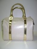 Fendi 8bl068 Gold Cream Boston Handbags