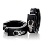 Pugster Black Gloden Evil Skull Stainless Steel Mens Ladies Unisex Hinged Snap Huggie Hoop Earrings