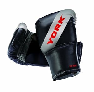 York Boxing Bag Mitt - Black/Silver/Red, One Size