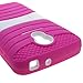 Galaxy Wireless Compatible for LG Lucid 3 4G, Dual Layer Heavy Duty Armor Protective Case,Built in Kickstand (Hot Pink on White)