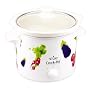 Crockpot 3040-VG 4-Quart Round-Shaped Manual Slow Cooker, White with Veggies