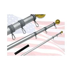 20ft Telescoping Flagpole with sewn nylon Valley Forge Flag
