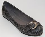 Womens Faux Snakeskin Ballerina Ballet Flats W/Buckle 4 colors
