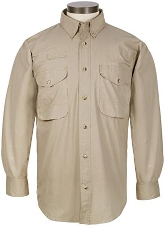 Fishing Sportsman Long Sleeve Shirt for Men - Khaki, Small