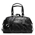 Coach Ashley Signature Sateen Satchel, Style 19242, Black Grey