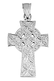 Silver Irish Celtic Claddagh Cross Pendant