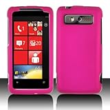 Pink Rubberized Hard Plastic Case for HTC 6985 TROPHY 7