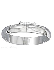 Sterling Silver 7" Wrist High Polished Bangle Bracelet