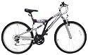 Emmelle Vortex 18 Speed Full Suspension Silver/Purple 18" Frame Bike