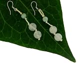 Double Rose Quartz Beads Earrings Dangling with Added Radiant Jade Beads Made with White Cord