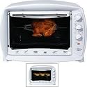 LUXUS MINI BACKOFEN MIT UMLUFT + HEISSLUFT + GRILL MIT SUPERSTARKEN 1600 WATT + 26 LITER GARRAUM INKL. DREHSPIESS + GRILLROST + BACKBLECH NEU + OVP