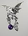 Sterling Silver Dragon with Genuine Amethyst title=