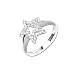 14K White Gold 0.15 ct. Diamond Star Ring