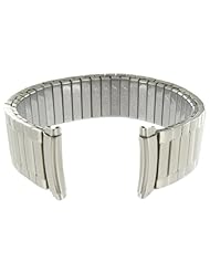 16-19mm Curved End Speidel Twist-O-Flex Silver Tone Stainless Steel Expansion Watch Band 1241/02