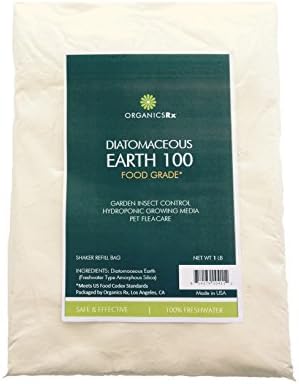 Organics Rx plant and garden Diatomaceous DE100-1BL Earth Food Grade, 1 lb, White