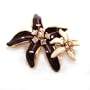 Fellala Lilien Brosche Swarovski Elements gold vergoldet Bl�te Blumen braun beige