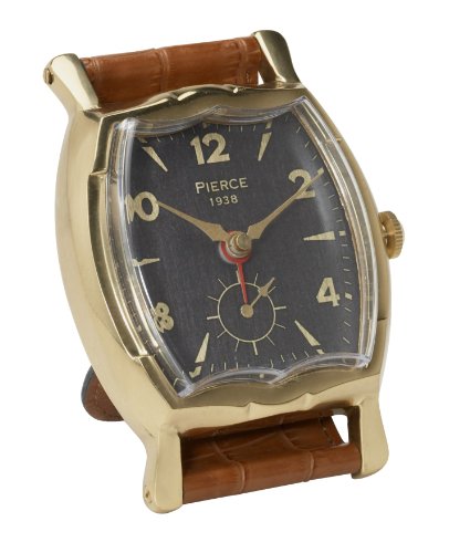 Timeworks Wristwatch Style Desk Clock, Pierce Square, 4.5-Inches Tall