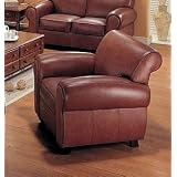 Monterey Top Grain Brown Leather Sofa Chair by AtHomeMart