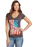 Awake Couture Women's American Flag Hand Beading V-Neck Tee