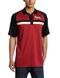 MLB Men's Arizona Diamondbacks Absolute Speed 3 Button Synthetic Raglan Polo (Bright Garnet/Black/Natural, X-Large)