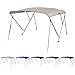 MSC 3 Bow Bimini Top Boat Cover with Rear Support Pole and Storage Boot, Color Gray,Pacific Blue,Burgundy,Navy,Beige,Forest Green,White,Black,Teal Available