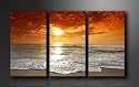 Bild auf Leinwand Strand 160 x 90 cm 3 Teile Modell-Nr. XXL 1038 Bilder fertig gerahmt&nbsp;mit Keilrahmen riesig. Ausführung Kunstdruck als Wandbild mit Rahmen. Günstiger als Ölbild Gemälde Poster Plakat mit Bilderrahmen
