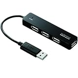 ELECOM USBHUB2.0/COLOR STYLE/oXp[/4|[g/0.1m/ubN U2H-ST4BBK