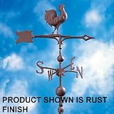 30 Full-Bodied Rooster Weathervane Verdigris