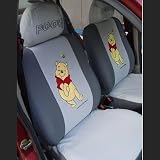 winnie the pooh universal car seat cover - 10pcs full set..grey - FREE gift of Non-slip Dash Grip Pad mat