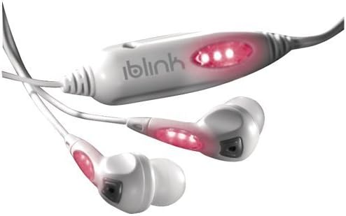 IBLINK WLP3 Earbuds with LED Lights (White with Pink LED Lights) by IBLINK