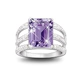 Triple Band Timeless Radiance Purple Amethyst & Diamond Ring With Pave Setting by The Bradford Exchange