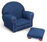 Product details for Denim Rocker with Ottoman Set - Color: Denim