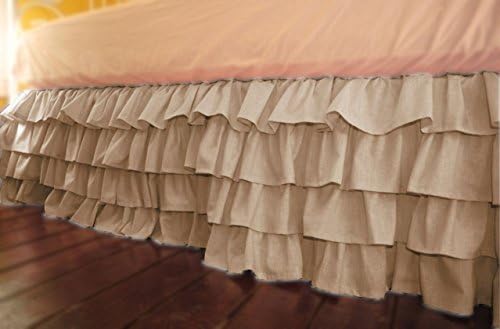 Super Soft 400 Thread Count Multiruffle Bed Skirt with 18" Dop Length In Solid Taupe King Size