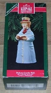 #!Cheap Hallmark Keepsake Ornament 1992 Dickens Caroler Bell Lord Chadwick