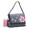 Carini Bambini Flap Messenger Diaper Bag - Grey