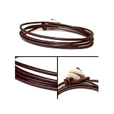 Cored - Bracelet en Cuir Wrap 100 cm Marron avec Coquillage Cauri H2 - Marron