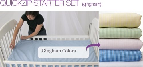 Quick Zip Starter Sheet Set   Blue Gingham