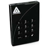 Apricorn Aegis Padlock Pro 128 GB SSD USB 2.0 and eSATA 256-bit Encrypted Portable External Solid State Drive A25-PLe256-S128 (Black)